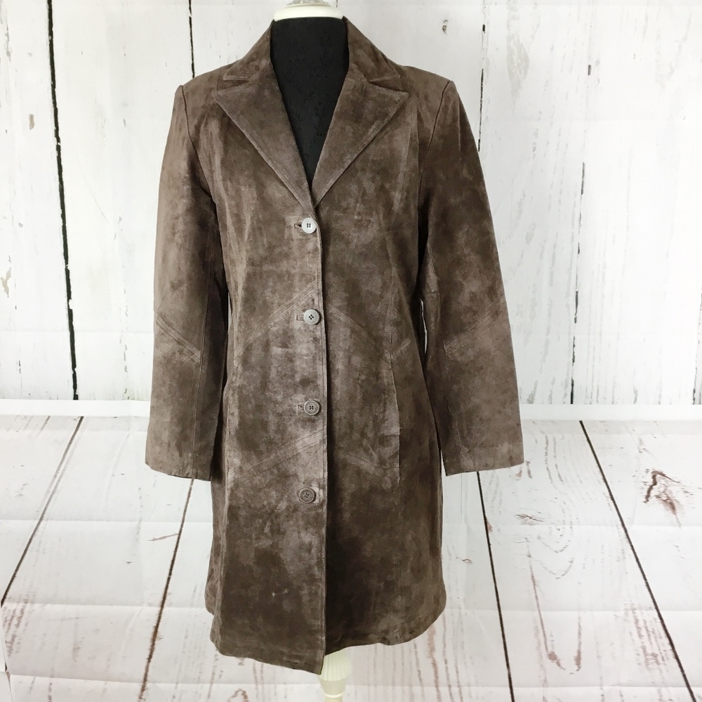 LINEA by LOUIS DELL'OLIO Brown Suede Long Leather